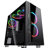 INVASION M3 Black TOWER MATX / ITX CASING with 4 Aurora RGB FAN (upgrade with Hub Fan)