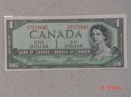 加拿大1954年Devil Face1元(P-66b)