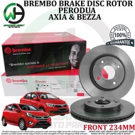 Perodua Axia & Bezza Front Brake Disc Rotor Brembo [ 1Pair ] [ Original ]