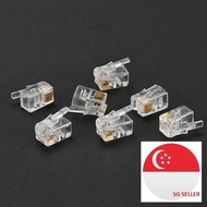 RJ11 6P4C Modular Telephone Phone Plug 4 Wire Phone Cable Connector Crystal Head Voice Phone Connect