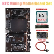 H61 X79 BTC Mining Motherboard with E5 2620 V2 CPU+RECC 4G DDR3 Ram+120G SSD+Switch Cable Support 30
