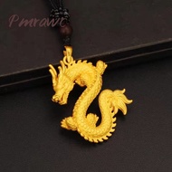 Pmrawc | Zodiac Year Golden Dragon Pendant Au999 Gold-Plated Men's Domineering Necklace FJ1569