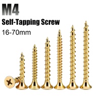 GOSUNDA 100pcs M4 Flat Head Self Tapping Wood Screws M4x16-70mm Gypsum Board Screws Drywall Screws A