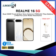 Realme 16 5G (8GB+256GB) Original Smartphone | Dual 50MP Front & Rear Sony Camera | 7000mAh Titan Ba