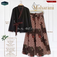 GLAMOURE - SETELAN ATASAN ROK HANBOK HYUN JEOG BLACK SERIES SET BATIK SOLO MODEL TERBARU MUSLIM KEKI