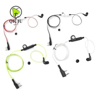 QIUJU Earphone PTT Mic, 2 Way ABS Earpiece, 2 Pin Two Way Radio Walkie Talkie Earphones for Kenwood 