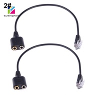 ZTUR_ DOONJIEY 2/35mm to RJ9/RJ10 Mic/Headset Adapter Cable for Office Phone