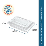 PLASTIC TRANSPARENT CONTAINER 2H 100PCS