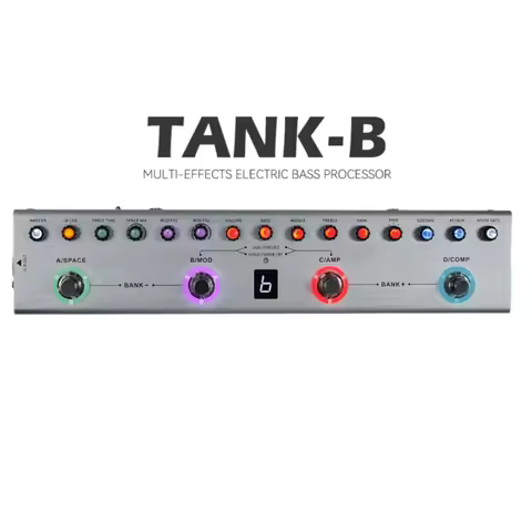 M-VAVE TANK-B Digital Multi-Effects Guitar Pedal:36 Editable Presets w/Amp,IR CAB,Reverb, Delay,MOD,