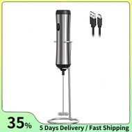 Frother Handheld Iron USB Rechargeable Milk Frother Mini Frother with Stand,Kitchen Gift Hand Frothe