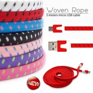 3m MICRO USB Shoes DATA CABLE - Floor CHARGER Rope - CABLE HANDPHONE