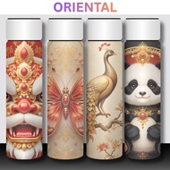 Luxurious Red Gold Oriental Tumbler - 500ml Stainless Steel Thermos - Elegant Heat Cold Water Bottle