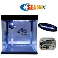 Led Pump Filter Sea Star Super Aquarium SET 12L (HX-240F)-Glass Aquarium black and white