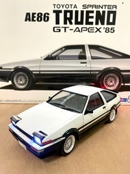 Aoshima 青島社 青島文化教材社 1/24 TOYOTA SPRINTER AE86 TRUENO GT-APEX '85 頭文字D 專業上色完成品 (全隻噴槍上色 滲線 上灰 水貼) 金屬色加