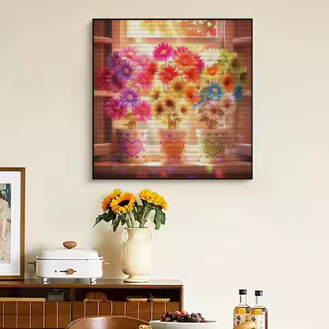 GATYZTORY 5D Diamond Painting Kit Arts Diy Idea Diamond Mosaic flowers Crafts Painting Decor Modern 