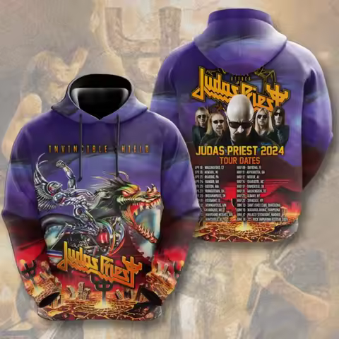 Men's Hoodies Popular Rock Band Judas Priest 3d Printed Swearshirts Men Women Hip Hop Pullover Overs