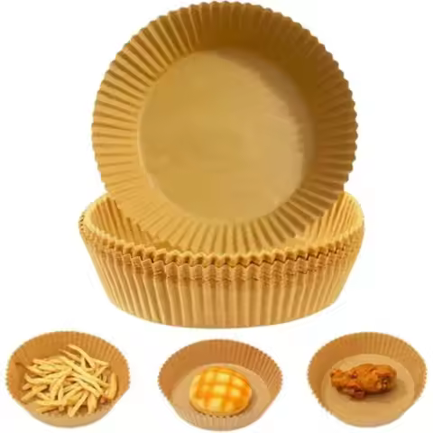 100 PCS Air Fryer Liners Disposable, Parchment Paper Liners for Basket, Sheets Round for Baking, Kit