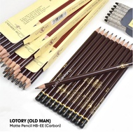 LOTORY Sketch & Carbon Pencil Old Man Series - Professional Drawing Pencil (HB 6B 8B 14B EE Carbon)