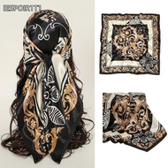 IESPOIR1T1 Women Head Scarf, Satin Silk Printed Large Hair Bandana, 90*90cm Soft Square Female Shawl
