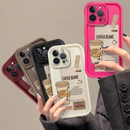Phone Casing For OPPO F5 Youth F7 F9 F11 Pro F17 Pro F19 Pro F21 Pro Creative Cartoon coffee label