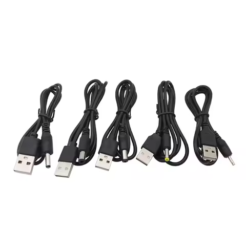 1Pcs USB 2.0 Type-A to 5.5x2.5mm 5.5x2.1mm 4.0x1.7mm 3.5x1.35mm 2.5x0.7mm DC 5V Power Male Plug Wire
