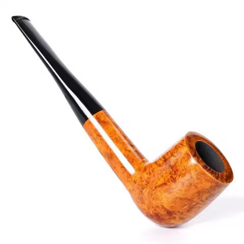 JIBILL Heather wood tobacco pipe straight handle pool briar pipe 9mm pipe channel acrylic pipe mouth