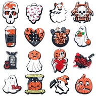 16PCs Halloween PVC Crocs Jibbitz Charms Funny Ghosts Detachable Shoe Buckle Decoration for Crocs