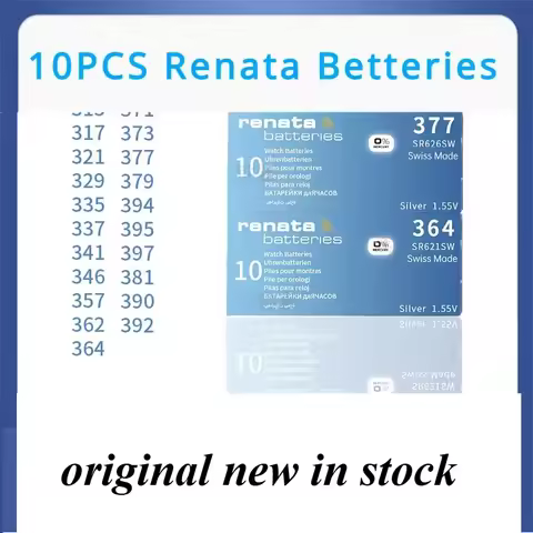 10pcs/set Renata 364 SR621SW 377 SR626SW 371 SR920SW 315 SR716SW 321 SR616SW 317 SR516SW 394 SR936SW