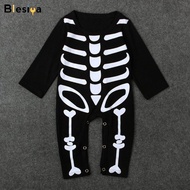 Blesiya Bộ Đồ Liền Thân Trang Phục Halloween Bộ Xương Một Mảnh Áo Liền Quần Chơi Đùa Cho Bé Trai Bé