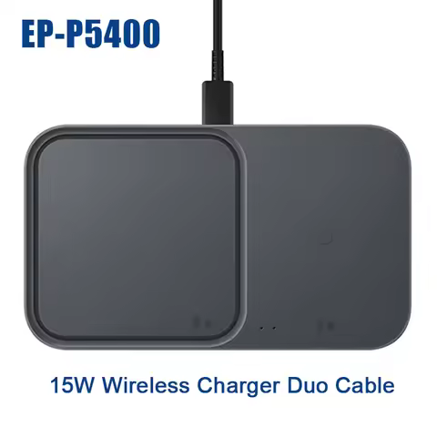 15W Wireless Charger Duo with Travel Adapter,For Samsung Galaxy S23/S21/S10/S9/S8/Note20+/Smart Watc