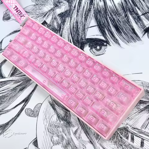 Style PC Transparent Keycap Set 130 Keys Backlit for Wooting Rakka Magnetic Switch Keyboards