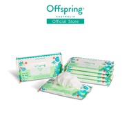 Offspring Biodegradable Plant-Based Baby Wipes 20 ct (6 Packs) [120Pcs] | Tisu Basah Bayi 20 ct (6 P