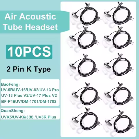QuanSheng UV5R Plus Headset Acoustic UVK5 Baofeng Walkie Talkie UV5R UV82 UV-S9 Plus Air Tube Earpie
