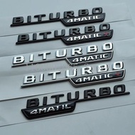 14cm 2017 Flat Letters Biturbo 4matic 4matic+ Underline Badge Car Emblem C43 E43 GLE43 GLC43 GLE53 F