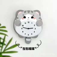 New Style Living Room Household Wall Clock Mute Cat Fashion Cartoon Creative Cat Wall Clock Personal
