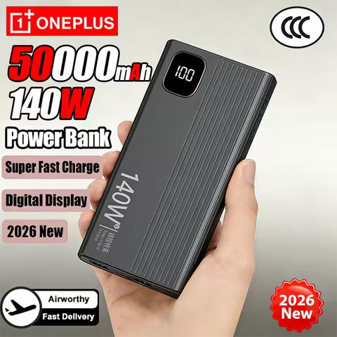Oneplus 500000mAh 140W PowerBank Super Fast Charge Portable Powerbank External Battery Charger LED D