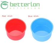 LONTIME Bakeware Pudding Mold Baking Tools Muffin Mousse Mould Cake Pan Tray DIY Kitchen Silicone Pastry Dish Round Pattern/Multicolor/4/6inch
