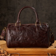 Fashionable Versatile Leather Boston Handbag