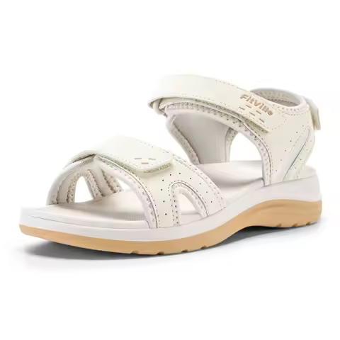 FitVille Women's Sandals Orthopedic Wide Summer Flat Sandal Plantar Fasciitis Relief Beach Shoes for