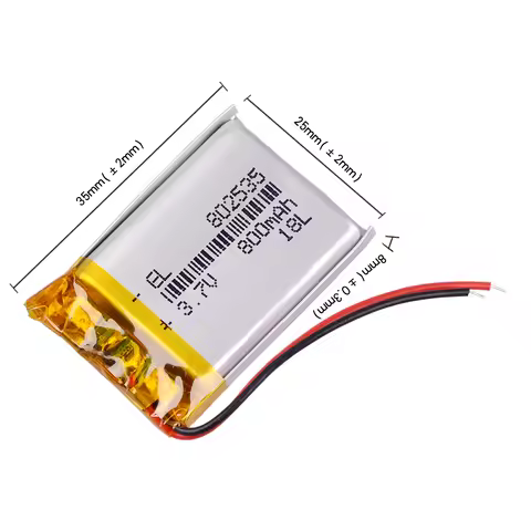 3.7V 800mAh 802535 Rechargeable Lithium Li-ion Li Polymer Battery For Bluetooth DVR player dashcam r