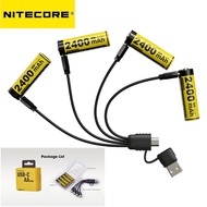 Nitecore NH2400 2400mAh USB-C Rechargeable AA Battery 4-Pack