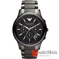 พร้อมสต็อก ！Emporio Armani Ceramica Chronograph Black Dial Black นาฬิกาข้อมือผู้ชาย รุ่น AR1452/AR1451