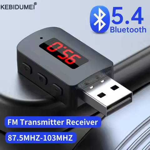 USB Bluetooth 5.4 FM Transmitter With Mic Handsfree Call Car Kit Auto LED Display Audio Music Receiv