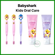 KOREA 🇰🇷 ATEX PINKFONG Kids Toothbrush 3ea / PINKFONG Kids Toothpaste 80g