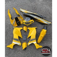 COVERSET ORIGINAL HLY YAMAHA 125 125z 125zr KUNING DIRAJA STRIPE/STICKER SIAP TAMPAL PERCUMA EMBLEM 