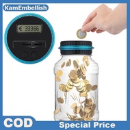 KamEm Digital LCD Counting Coin Money Saving Box Jar Large Capacity For USD EURO GBP Money Electroni