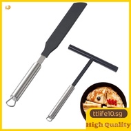 2PCS 304 Stainless Steel Crepe Spreader Tool Crepe Pan Maker Batter Spreader Spatula Cake Turner Kit