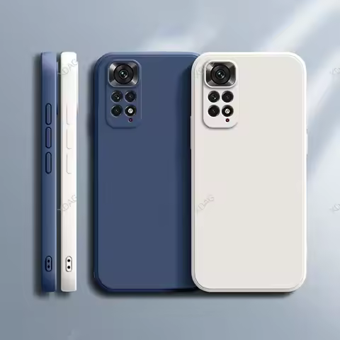 Basic Phone Case for Xiaomi Redmi Note 11 Global Market 4G 6.43" Soft Liquid Silicone Square Classic