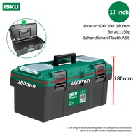 ISKU Tool Box Plastik 2 Susun 14 17 19 Inch Jumbo Kotak Perkakas Tebal Anti Pecah Storage Box Tempat