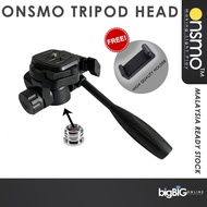 Onsmo Tripod Head Mount 360 Rotatio with 1/4 Female to 3/8 Female Converter Screw for Light Stand BB